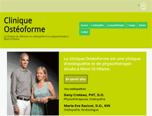 Tablet Screenshot of cliniqueosteoforme.com